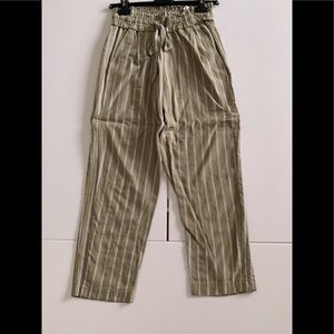 Sand and white colored flowy pants
